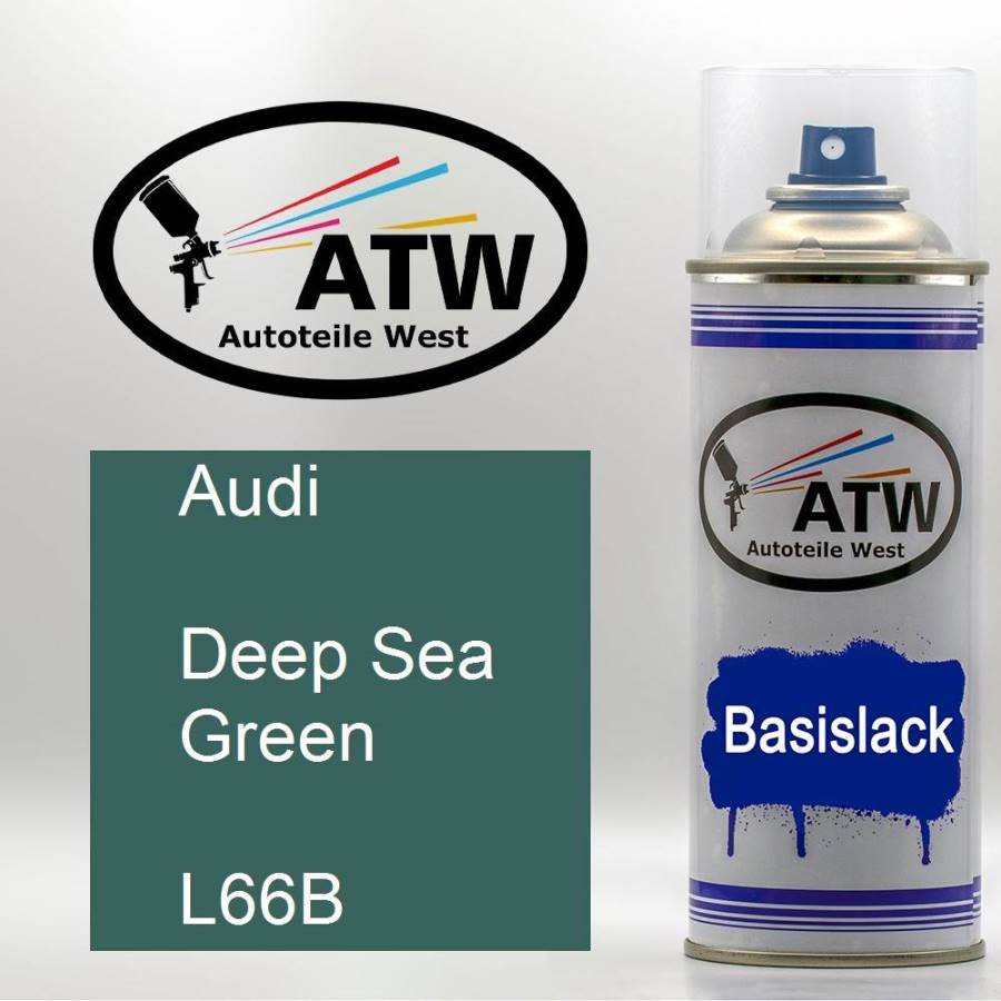 Audi, Deep Sea Green, L66B: 400ml Sprühdose, von ATW Autoteile West.